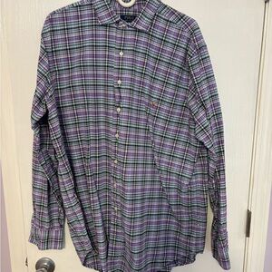 XL polo plaided button down long